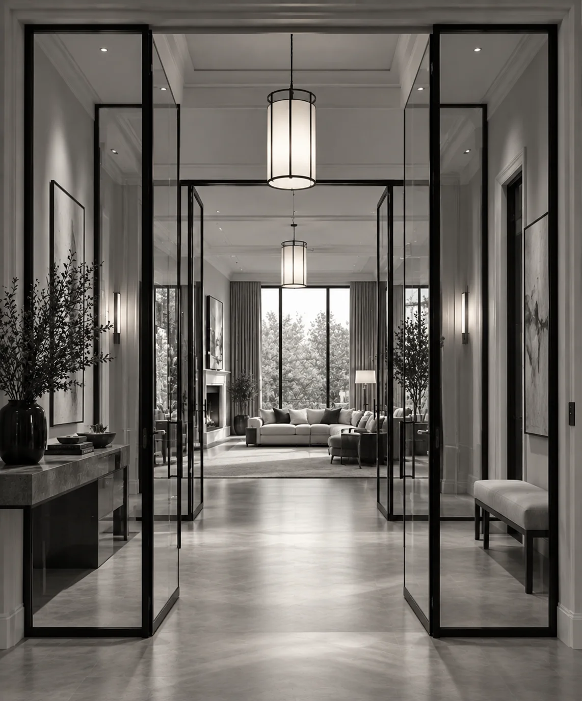 Architectural interior French doors - Beyond Drawings